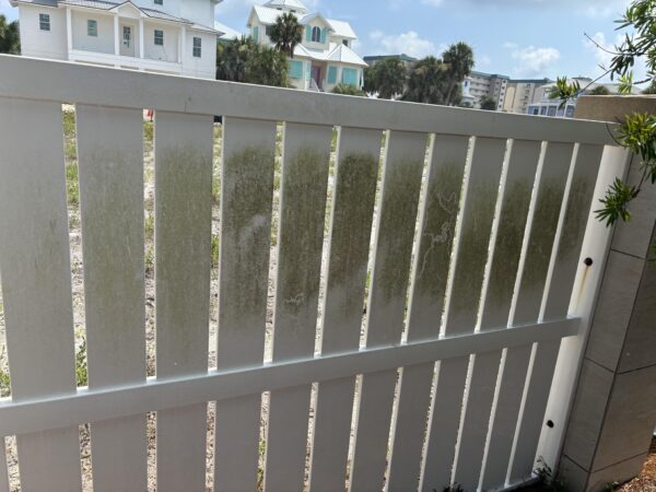 Iron stained fence